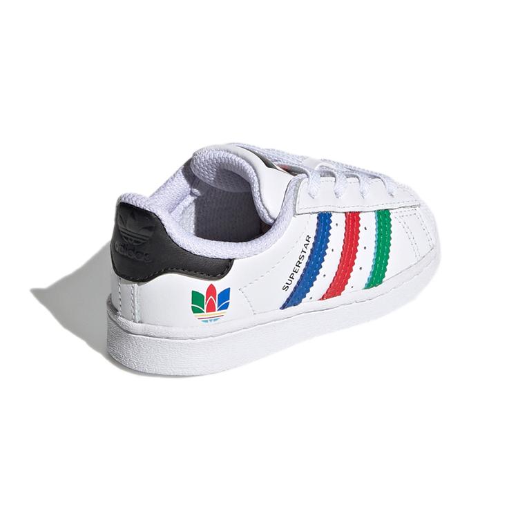 adidas Оригиналы SUPERSTAR Устойчивые к истиранию Низкие кроссовки для малышей Белые Для младенцев и малышей FW5240