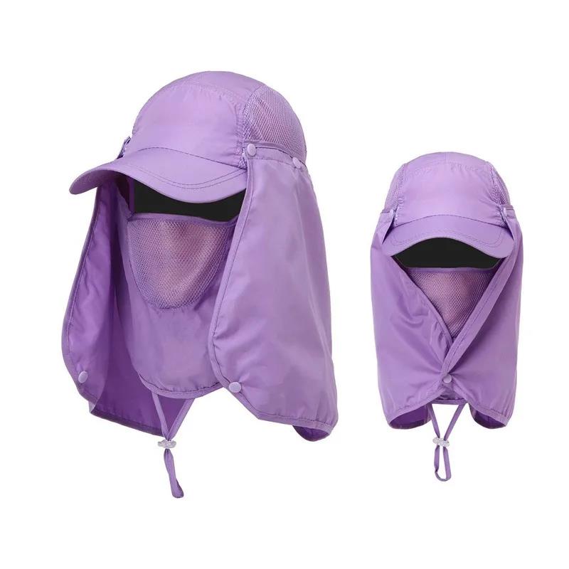 Practical Men Women Hat Outdoor Face Mask Wide Brim Bucket Sun Protection Cap for Fishing Hunting