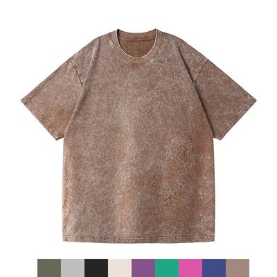 Мужская хлопковая футболка, однотонная свободная футболка с круглым вырезом и короткими рукавами, летняя винтажная футболка для отпуска для мужчин, дышащий легкий мягкий пуловер, топ