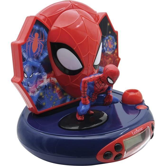 Lexibook - Spiderman - Réveil Projecteur - Veilleuse et Projection de l'heure au Plafond - Effets sonores - Piles
