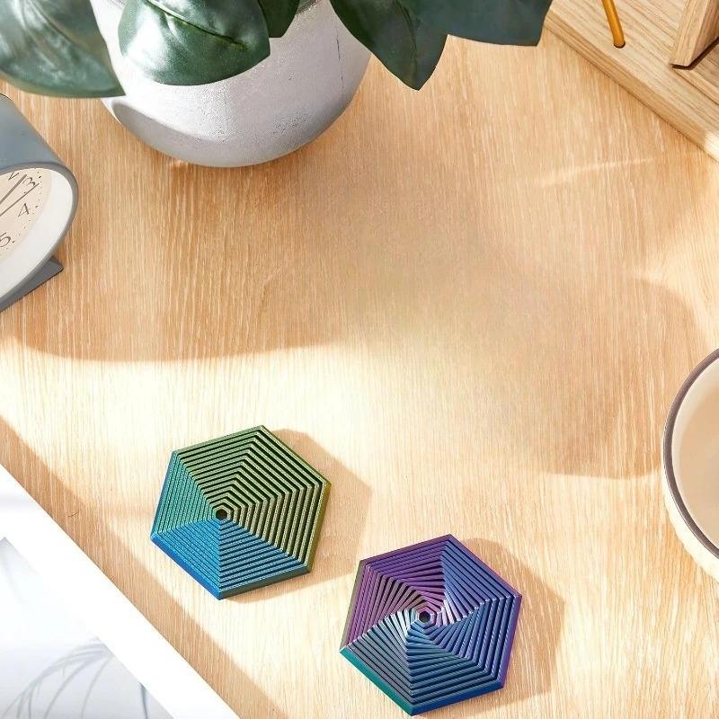 Фрактальный спиннер-гексагон, напечатанный на 3D-принтере, сенсорный инструмент для снятия стресса для взрослых, инструмент для медитации, спираль для снятия тревоги, подарок на день рождения