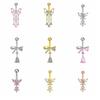 Bow Butterfly Navel Piercing Zircon Curved Barbell Trendy Dangled Belly Ring  Seaside