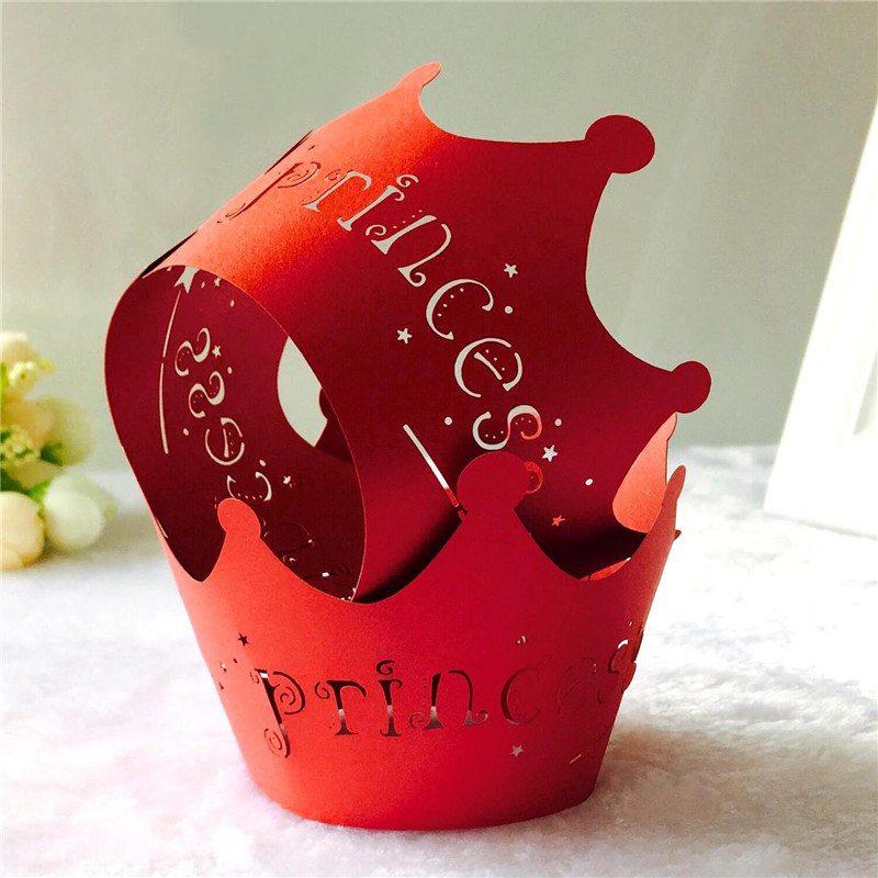 Вырезной чехол для кекса Праздничный декор Лазерная резка торта Кружевная бумага День рождения Принцесса Бумажный стаканчик