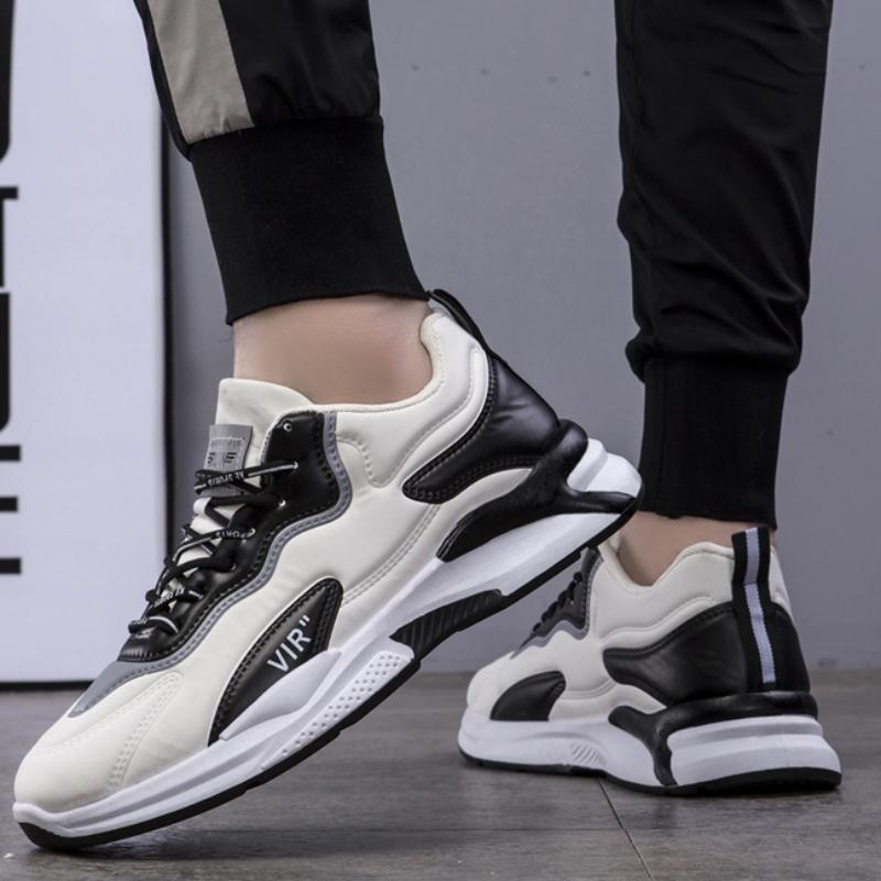 2024 Мужские одинарные туфли Новые модные повседневные простые кроссовки для бега на открытом воздухе с толстой подошвой, подходящие по цвету туфли для мужчин, осеннее время