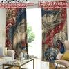2D FLAT PRINTING 2pcs Curtains (Without Rod) Fish Amidst Red Waves Modern Contemporary Curtains Versatile Fabric Curtains Easter
