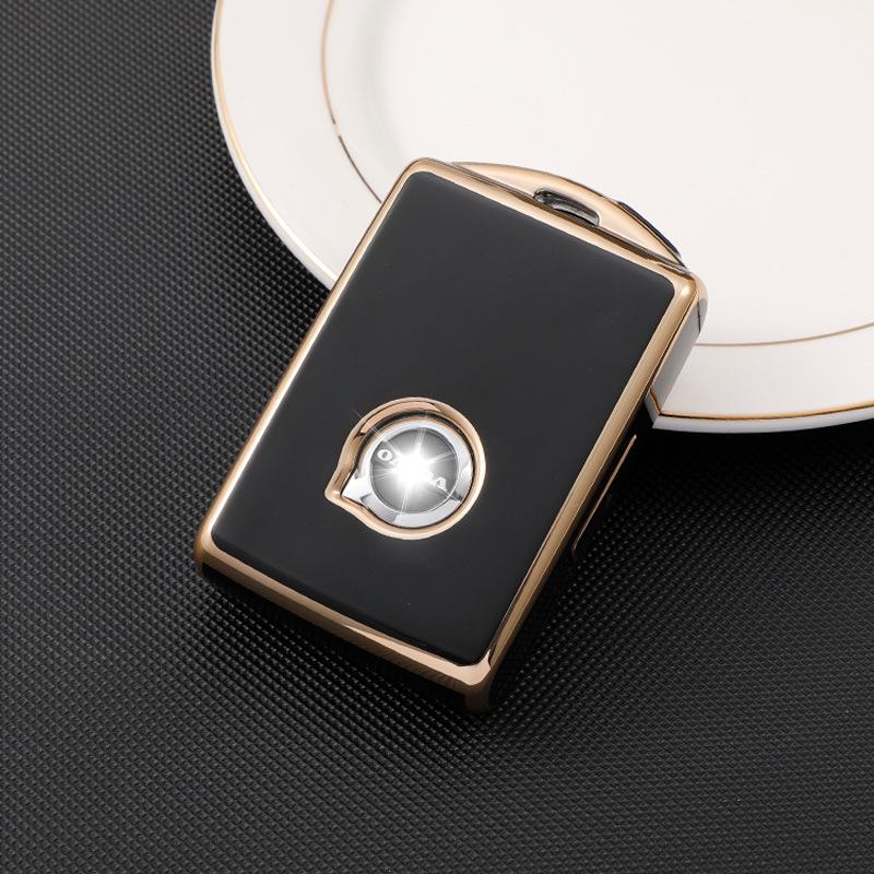 Золотой чехол-ключ из ТПУ с кантом для Volvo S90, XC60, XC40 - Полностью закрывающая защитная оболочка