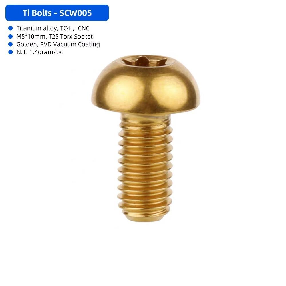 Титановый болт M5x10 Torx T25 Ультралегкий Вес Винты для тормозного диска велосипеда TC4 Титан Высокопрочный крепеж