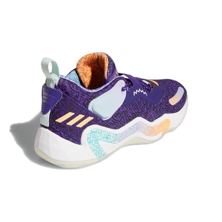 adidas ДОН. Выпуск 3 GCA 'Баскетбольная площадка' (унисекс) Баскетбольные кроссовки Team College Фиолетовый / Кислотный Оранжевый / Мятный Halo GV7264