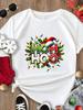 (Asian Size) Tee Merry Christmas New Year Holiday Top Festival Casual Trend Cute Sweet Women Print Lady Short Sleeve Fashion Graphic T-shirts