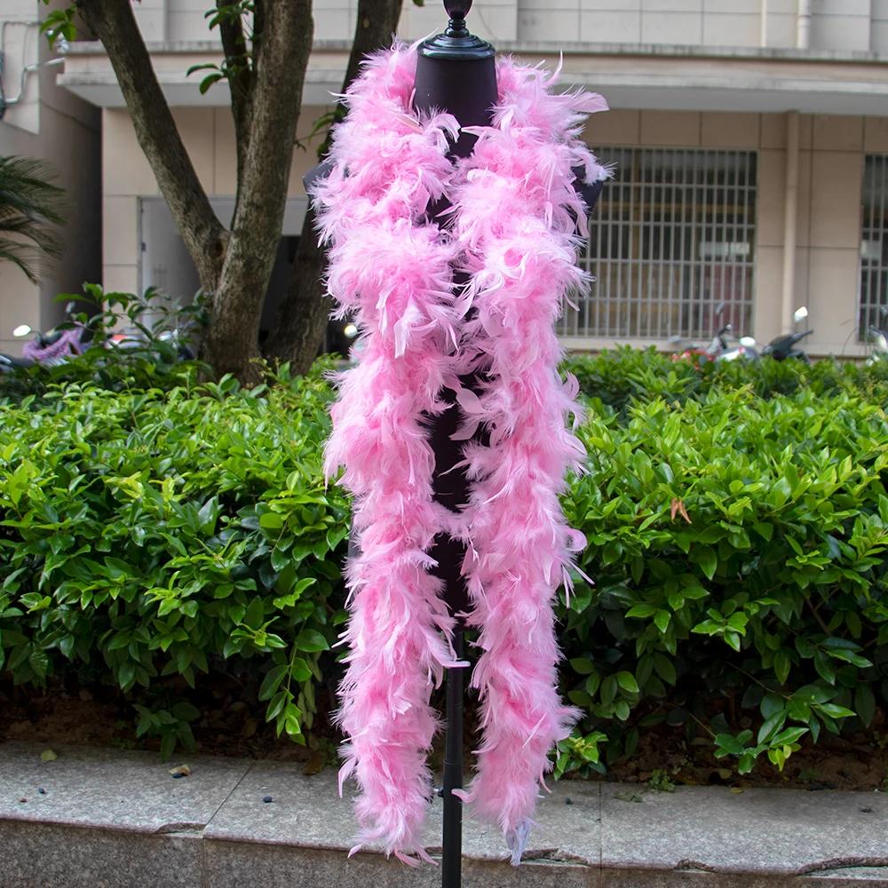 DIY 2M Индейка Перьевое Боа 38г-90г Перья Марабу Боа Окрашенные Цвета для Свадебного Шарфа Шарфа Декор Поделки Аксессуары для Костюмов