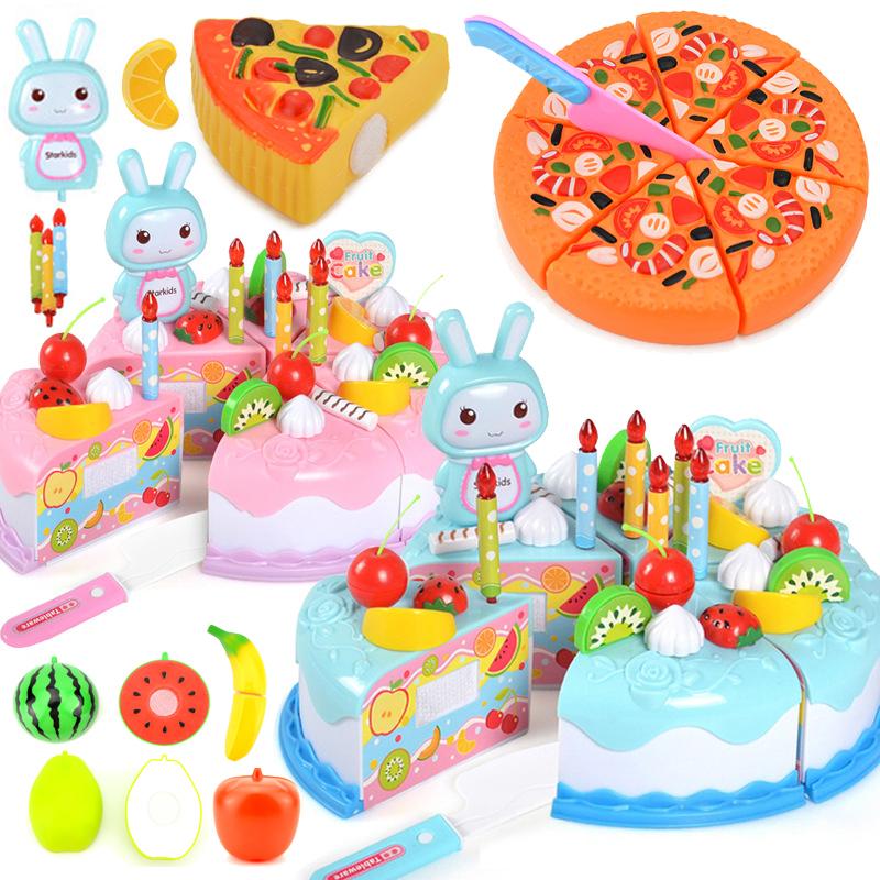 Simulated Kitchen Cutting Food Toys Cooking Pretend Play Plastic Parent-child Interaction Color Cognition Birthday Gift TMZ