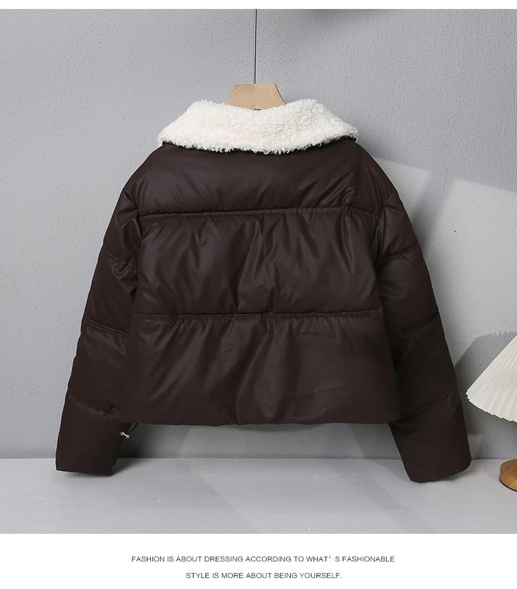 Women's Petite Cotton-Padded Winter Jacket - Short, Thick, Loose Fit