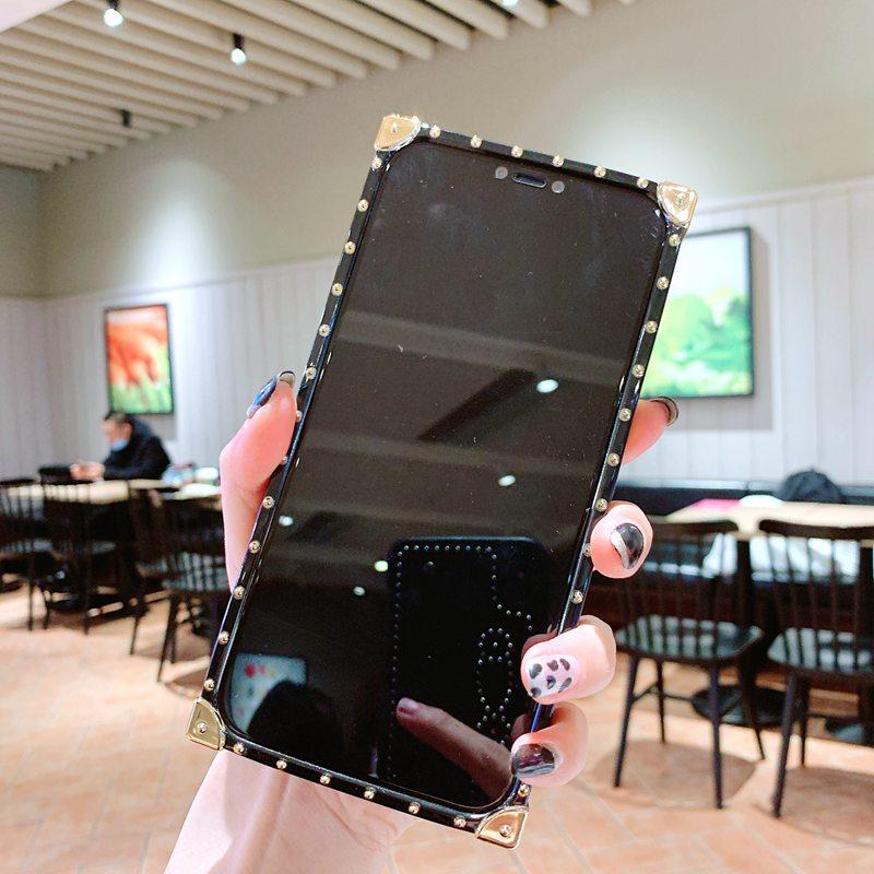 Роскошный квадратный защитный чехол для телефона с бриллиантовым кольцом и подставкой-держателем для iPhone Samsung Huawei Xiaomi