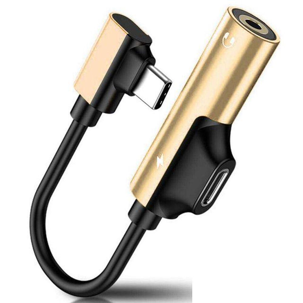 Usb-C Headphone Adapter 2 In 1 Type C To 3.5mm Jack Audio Adapter Type C Audio Splitter Aux Cable