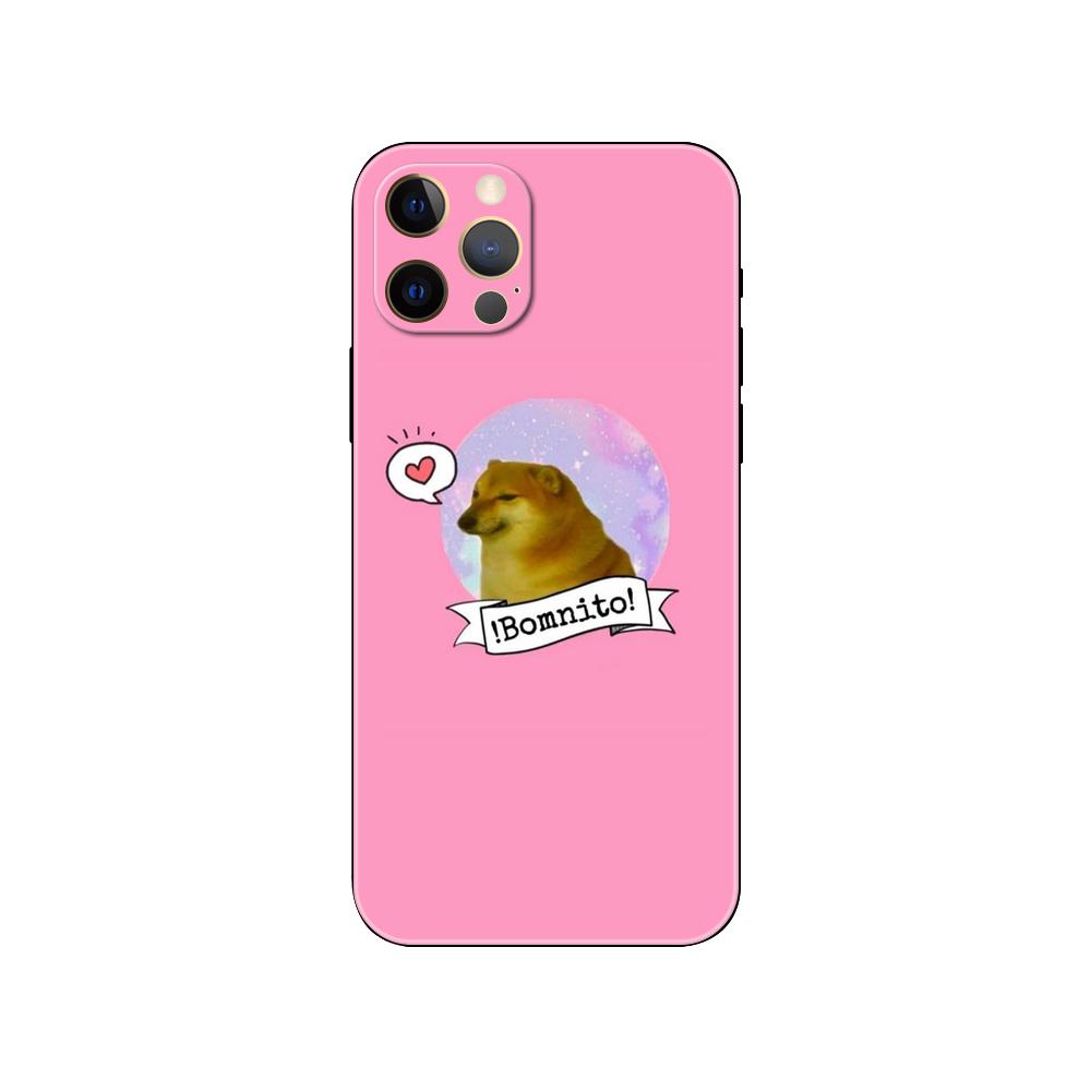 Чехол для телефона Doge Dog Cheems для iPhone 5 5s se 6 6s 7 8 plus x 10 XR XS 11 12 13 mini pro MAX, черная задняя крышка из ТПУ