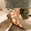 Fashion Women's Fashion French Casual Pointed Shoes Kawaii Solid Color Women's Shoes Flat Bottom Metal Shallow Mouth Mary Slim Shoes