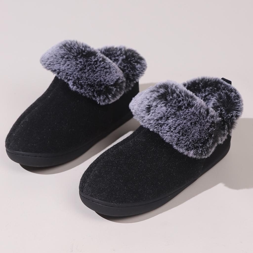 Asgard  Fashion Plush Slippers For Men Winter Outdoor Warm Anti-slip Fur Fluffy Slippers Women Soft Cozy Home Cotton Shoes