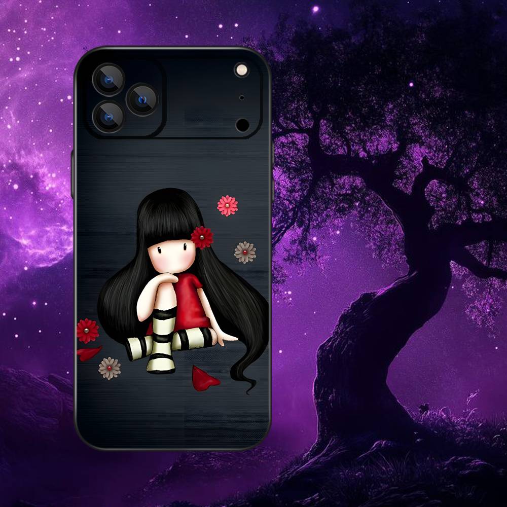 S-Santoro G-Gorjuss Чехол для телефона для iPhone 17,16,15,14,13,12,Pro,Max,Plus,E,SE4,Air,Mini Черный Мягкий Коробка