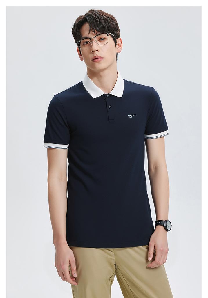Antibacterial Mulberry Silk Polo Shirt with Short-Sleeved Collar T-Shirt