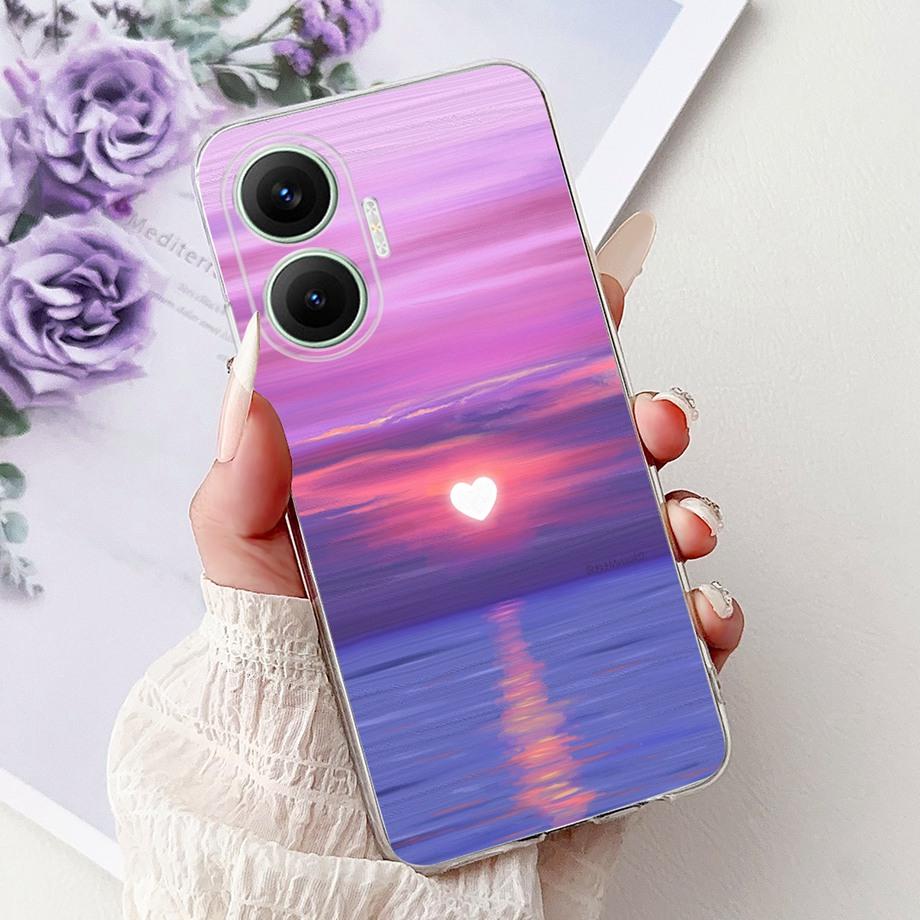 For Xiaomi Poco F7 Pro F7Ultra F6 Phone Case Dragon Love Heart Cartoon Pattern Back Cover For PocoF7 Soft Silicone TPU Bumper