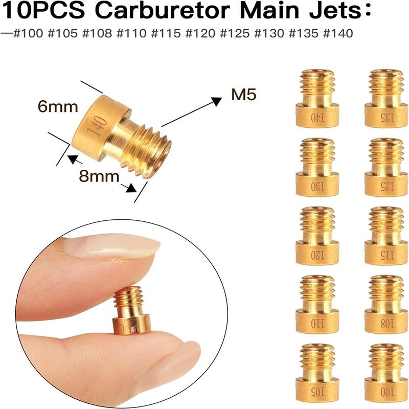 40PCS Carburetor Main Jet Slow Pilot Jet Kit Include 30pcs Main Jets and 10pcs Slow Pilot Jet for PWK Keihin OKO CVK Crab