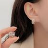 Personalized Diamond-set Contrasting Ear Buttons for Women Fashion Retro and Cold Style Light Luxury Ear Rings