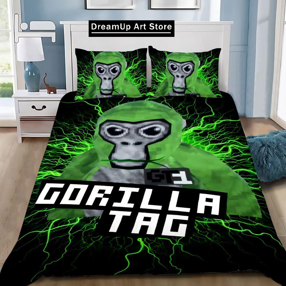 Мультфильм Новинка Крутая Горилла Игра Тег Пододеяльник Наволочка Постельное белье Комплект Взрослых Мальчиков Девочек Спальня Украшения Детей Подарок Один