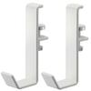 Yamazaki Jitsugyo 5623 Indoor Clothes Drying Pole Holder, Set of 2, White, Approx. W2 X D6 X H9cm (per Piece), Hangs On the Lintel, Fixed with