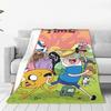 Adventures Time Anime Cartoon Blankets Flannel Awesome Warm Throw Blanket for Home Restaurant All Season