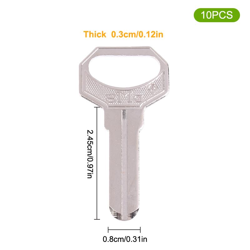 10 шт. Заготовка ключа со средним пазом, маленькая квадратная, компьютерная пробивка DMS, заготовка ключа, замок с отпечатком пальца, кодовый замок, заготовка