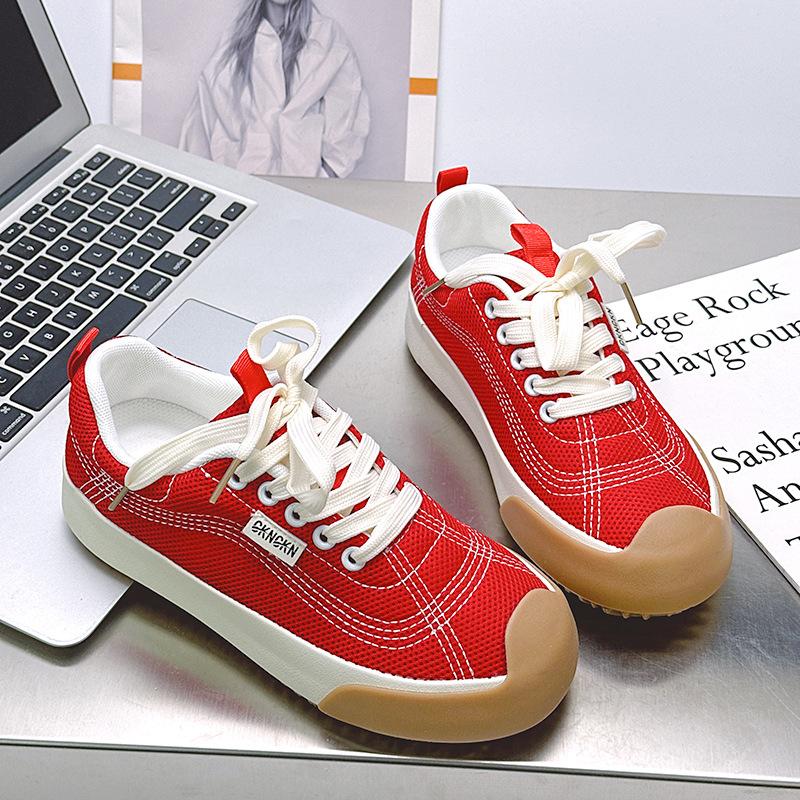 6 Thick-soled Niche Mesh Shoes Women's New Summer Mesh Breathable Board Shoes Sports and Leisure Shoes