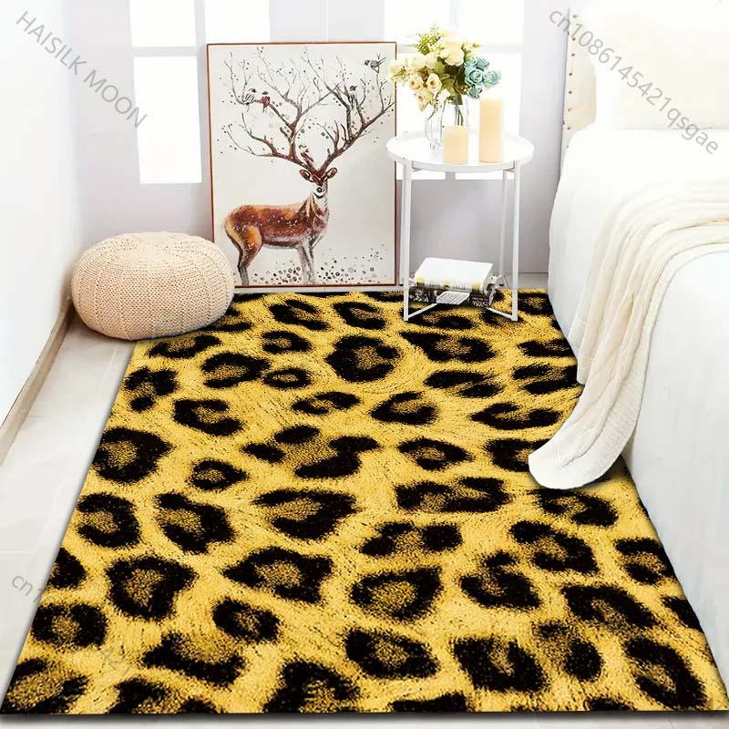1 шт. Ковер с принтом дикого леопарда для гостиной, спальни, дивана, придверный коврик, декор, ковер для зоны дивана, нескользящий коврик для пола, большой размер