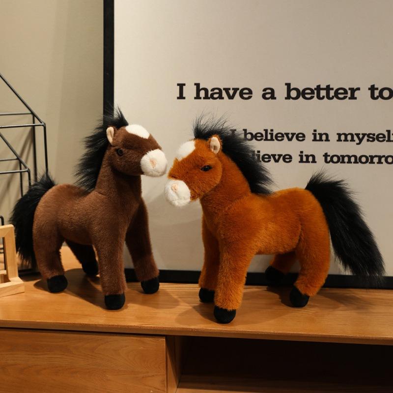 Милая имитация коричневого пони кукла плюшевая игрушка жеребенок зодиакальная лошадь кукла детская успокаивающая кукла