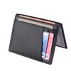Ultra-Thin Genuine Leather Bifold Wallet with Multiple Card Slots & Litchi Grain
