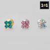 [1+1] Fashion Piercing Surgical Double Flower 3-Piece Set (Single Side Sale)