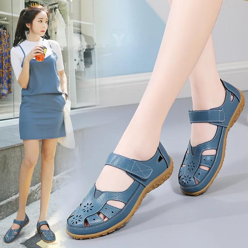 2025Women Flats Genuine Leather Fashion Soft Shoes Women Hollow Designer Shoes Slip On Ballet Flats Oxford Shoes Woman Plus Size