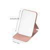1pc Elegant Folding Mini Makeup Mirror with PU Stand, Portable Glass Cosmetic Mirror, Hand Washable, for Dorm and Desktop Use