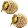 2pcs, Grass Woven Circular Bird's Nest Outdoor Hanging Decorations Hand Woven DIY Creative Gardening Decoration Bird Cage