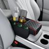 Car Center Console Height Increasing Armrest Cushion Multifunctional PU Leather Armrest Pad with Cup Holder Universal