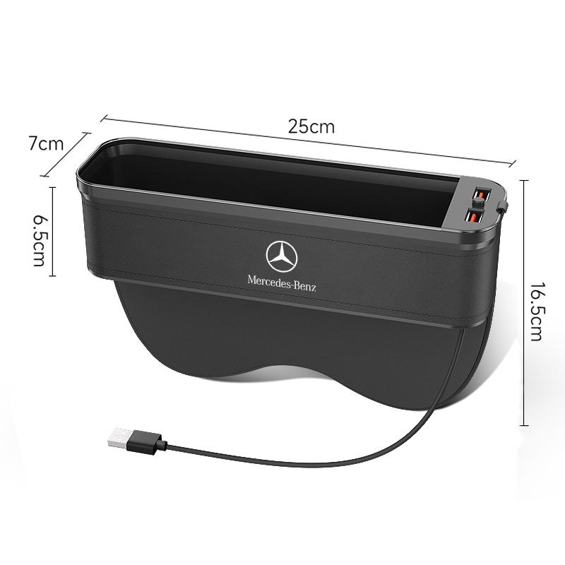 GLC GLB For Mercedes-Benz A B C E V R-Class A45 C43 CLA GLA GLB GLC SLK SL Car Seat Gap Organizer USB Charging Multifunction St
