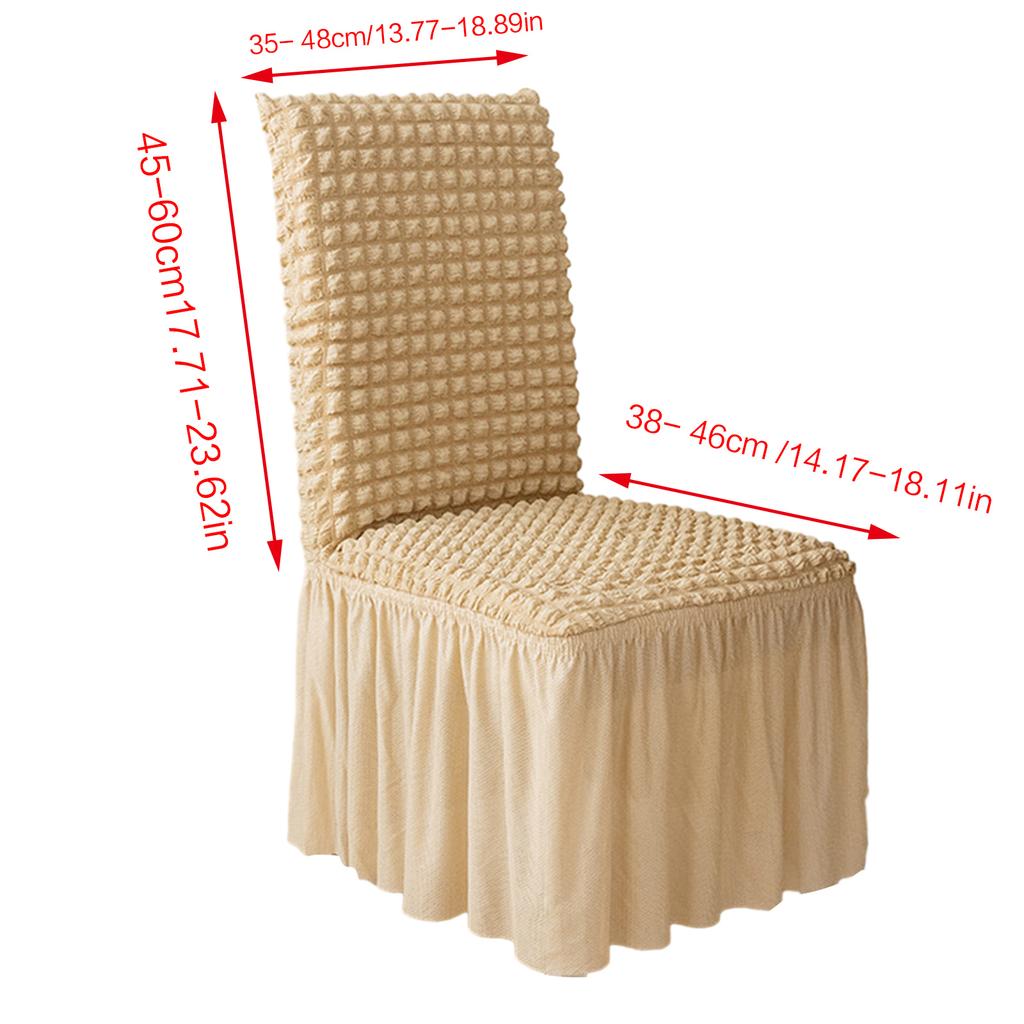 Solid Stretch Dining Chair Cover Seersuckers Chair Protector Cover Slipcover Banquet Chair Skirt Wedding Party Decor