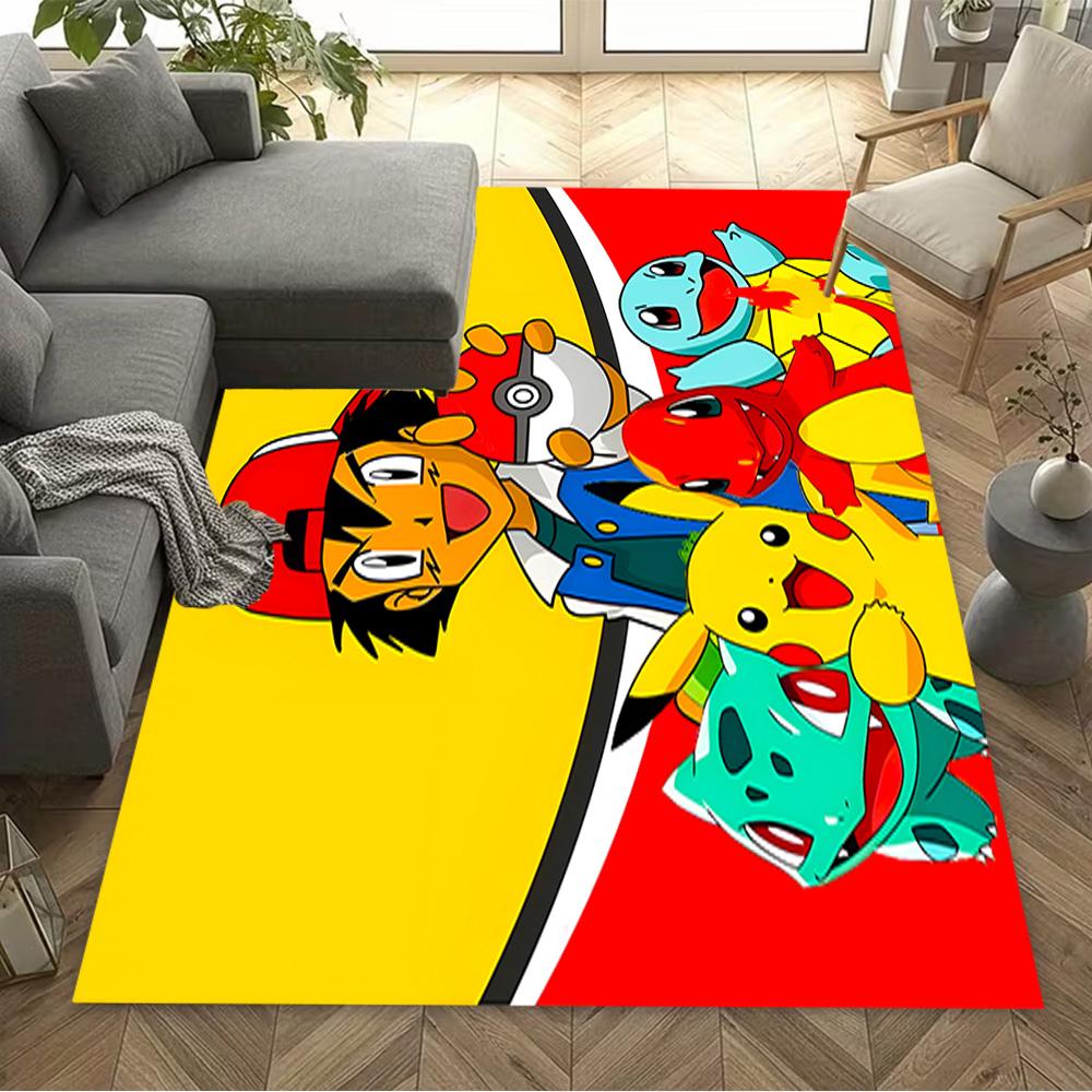 Pikachu Trainer Celebration Area Rug Perfect for Foyer Dining Room Dormitory Kitchen Anti-slip Rug Decorate Offices Perfect Gift for Women/Men