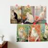 [10 Piece Set] Oil Painting Cat Postcard Photo Card Emotional Background Photo Interior Props Wall Decor
