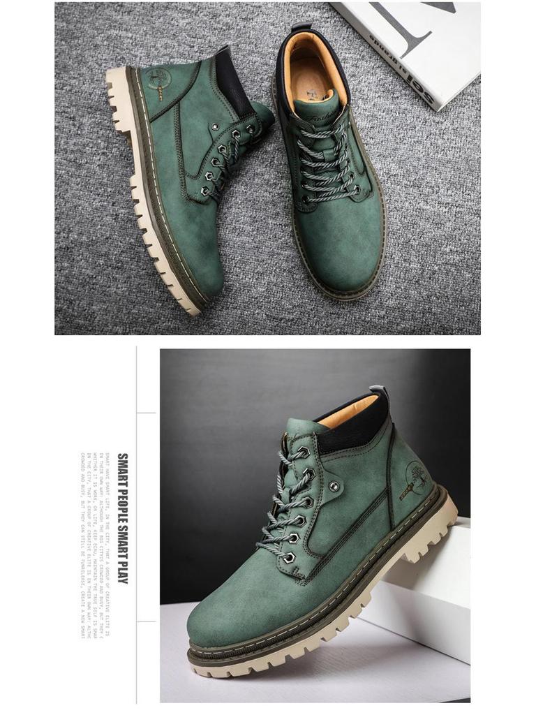 Men's Trendy Mid-Cut Autumn Work Boots - British Style Martin Boots