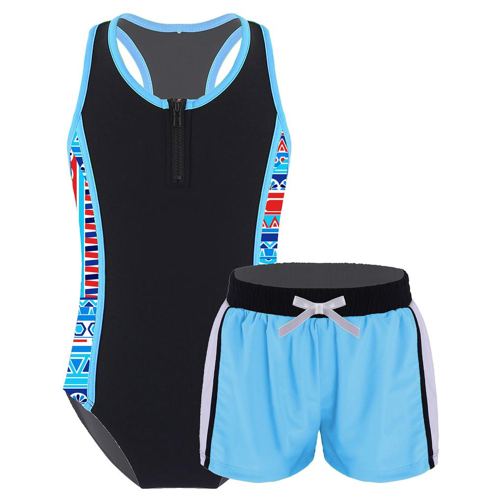 Цельные шорты с эластичной талией, пляжные купальники, купальные костюмы, круглый вырез, без рукавов, комбинезон со спиной-борцовкой
