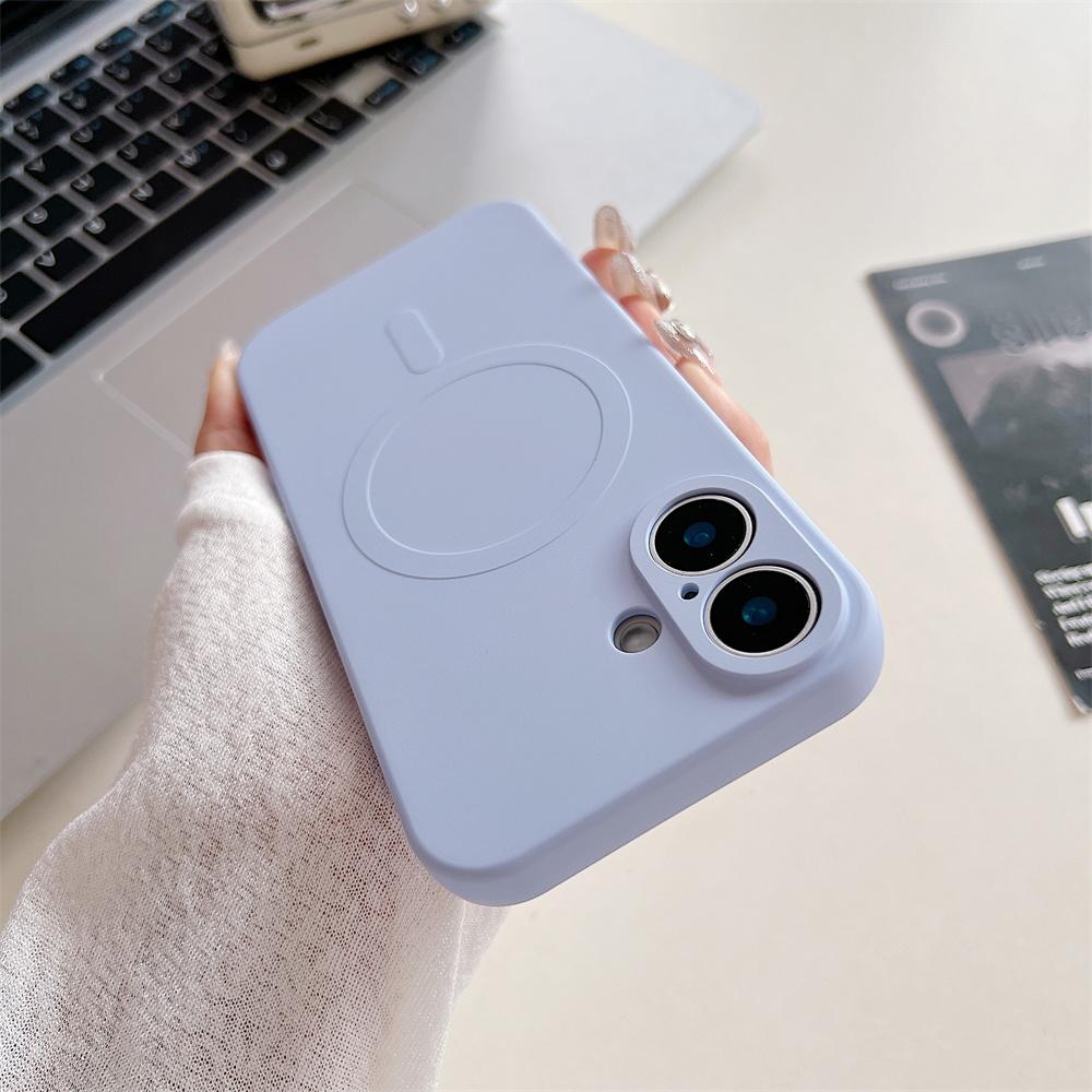 for Liquid Silicone Case for For Iphone 16 1 14 17 Pro Max Plus 12 13 11 17 Air Magnetic Soft Shockproof Ultra Slim Cover