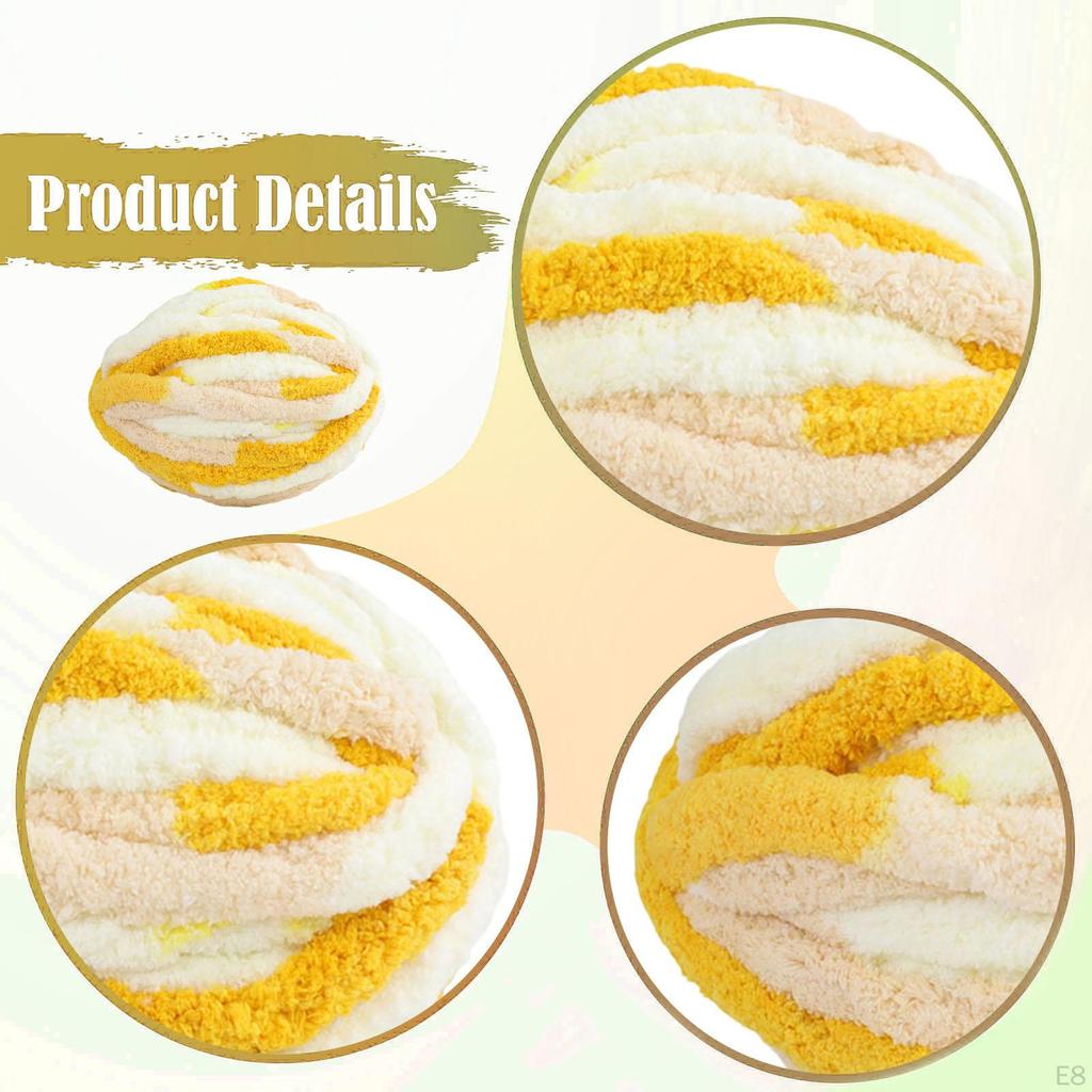 Thick And Bulky 27m Yarn, Decorative Voluminous for Crocheting, Sweaters, Cushions, Blankets,