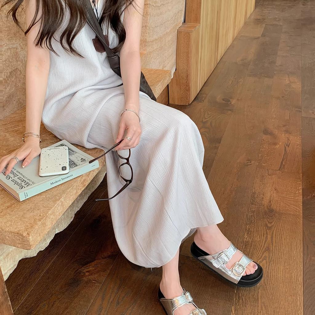 Версия из овчины~ Мать винограда имеет ту же высоту, увеличенную на 3,5 см~ Ленивая круглая голова с двойной пряжкой и пляжными шлепанцами Birkencool