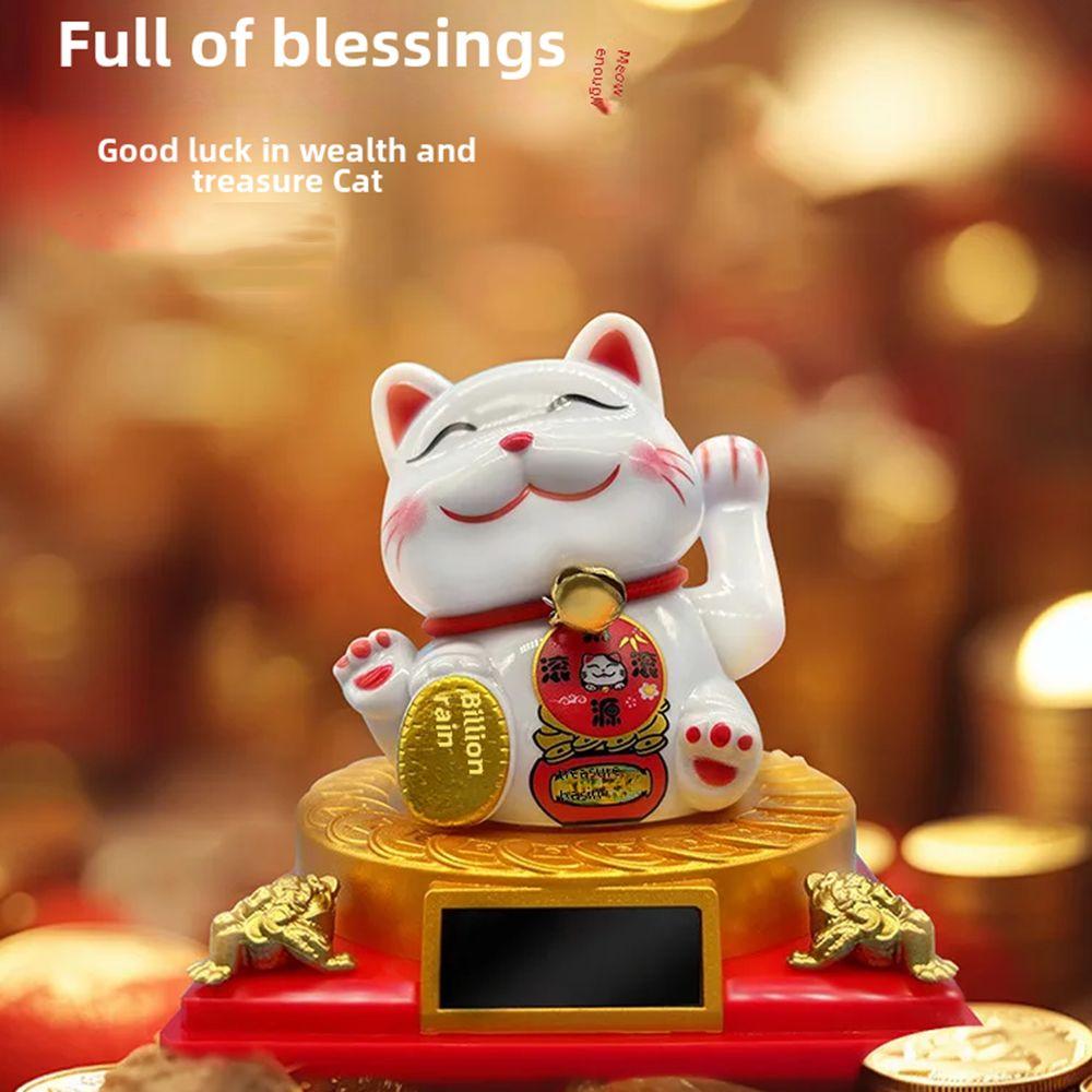 Solar Powered Mini Fortune Cat Decoration Automotive Interior Supplies Car Ornament
