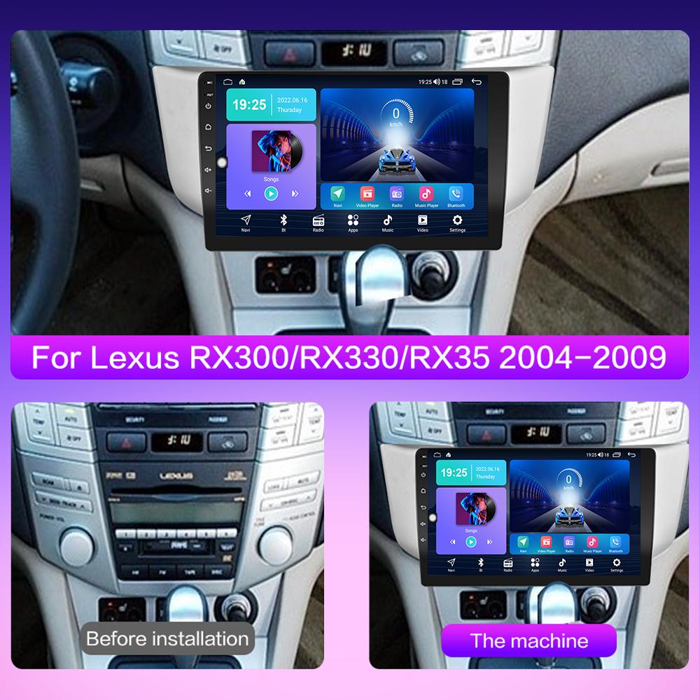 2 DIN Android Carplay Car Radio For Lexus RX300 RX330 RX350 2003-2009 Multimedia Player Head Unit Stereo GPS Navigation BT WIFI 2+32GB